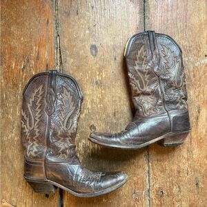 Vintage Brown Western Cowboy Boots